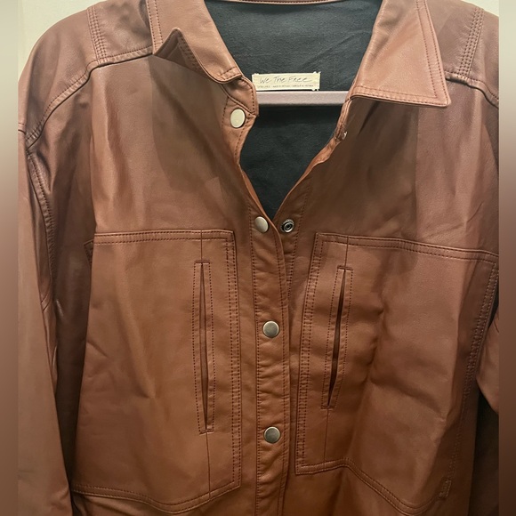 Free People: We the Free Easy Rider vegan leather shirt jacket - Picture 2 of 3